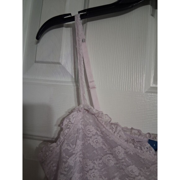 NWT Women's Old Navy Fitted Ruffle Floral Lace Cami Top Blouse Size L Lt Lilac - Picture 6 of 8